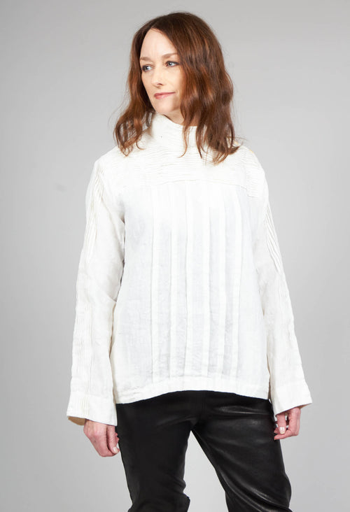 Cary Pleated Shirt in Cream