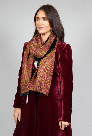 Velvet Reversible Gypsy Shawl in Red Print with Black Edges