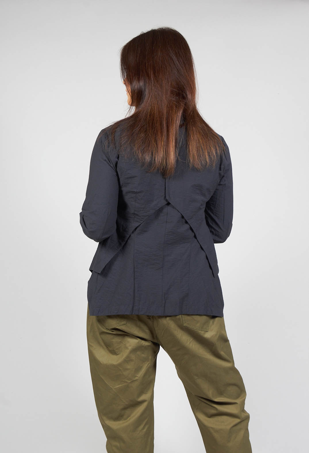 Jacy Shirt with Overlay Detail in Ardoise