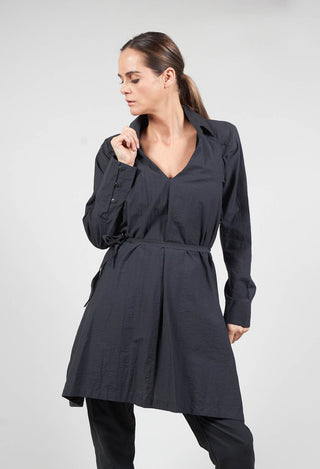 Layered Long Line Shirt in Ardoise