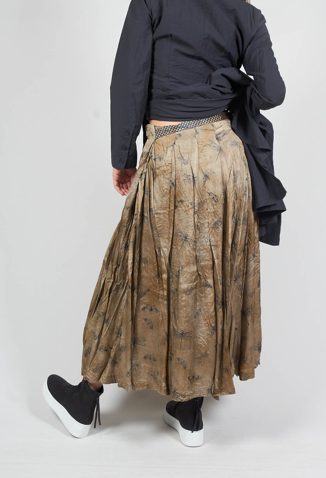 Pleated Lona Skirt in Bronze