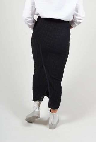 Silky Slim Skirt with Split in Black