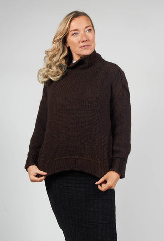 Seamed Sweater in Brown
