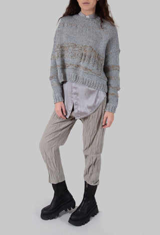 Hand Knitted Pullover in Grey Tabaco