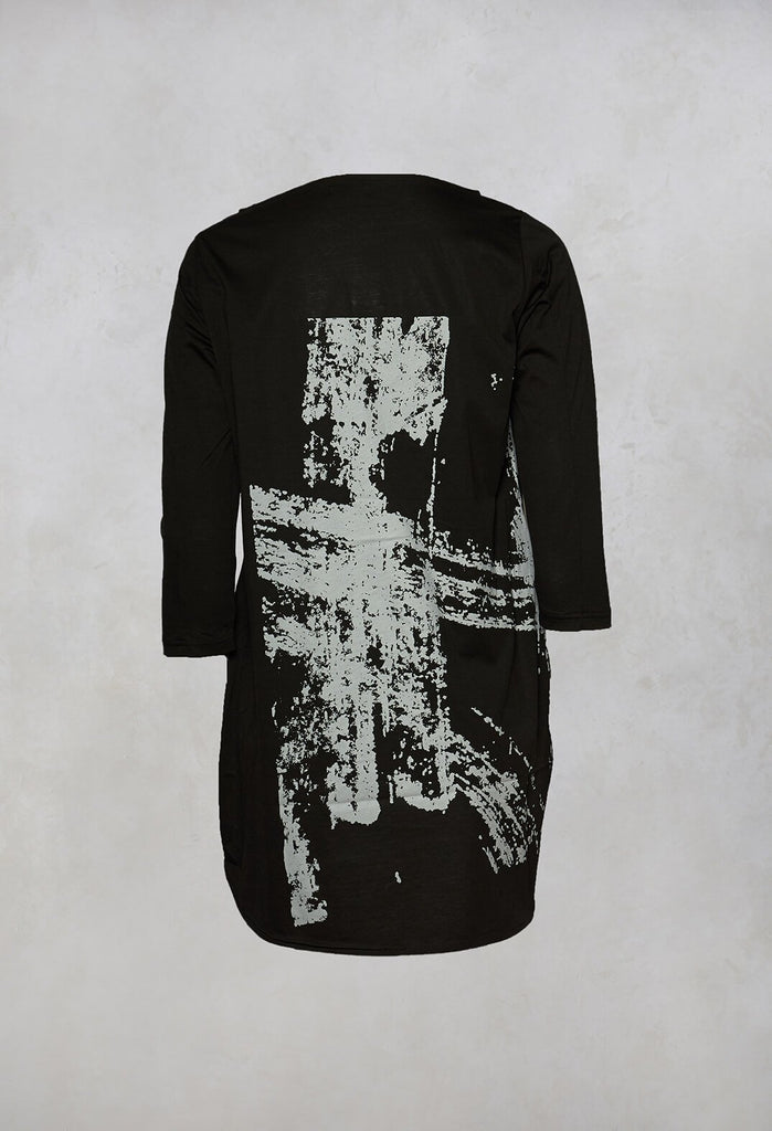 3/4 Sleeve T-Shirt in Black