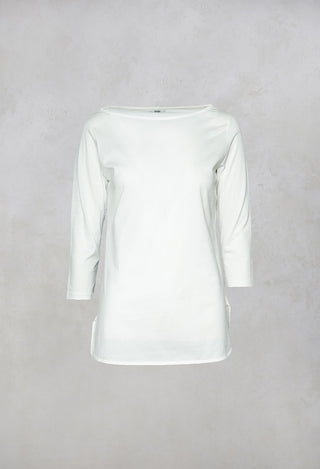 3/4 Sleeve T-Shirt in White