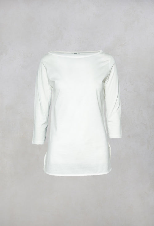 3/4 Sleeve T-Shirt in White