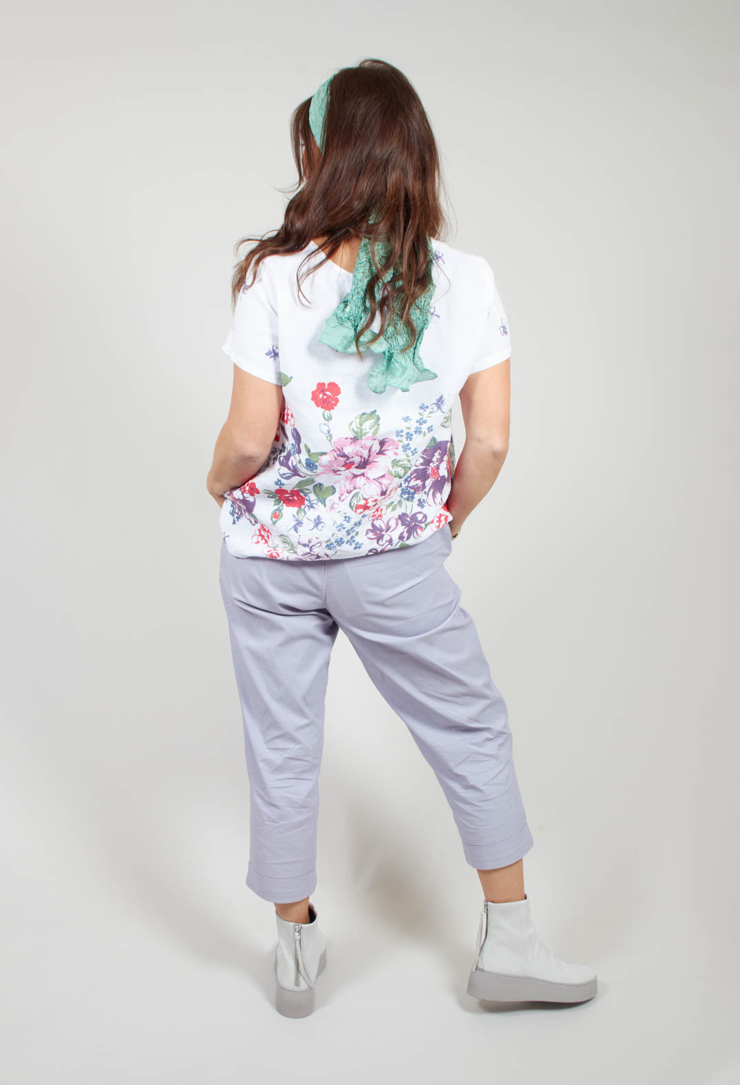 Multi Coloured Placement Print Top in White