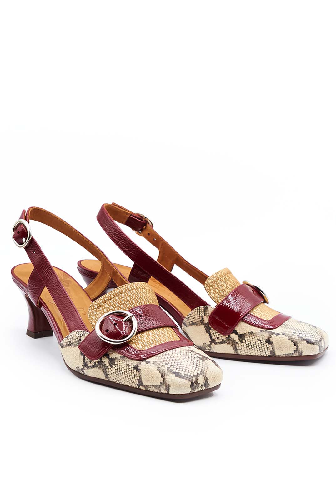 Snake Print Kitten Heel Sandal