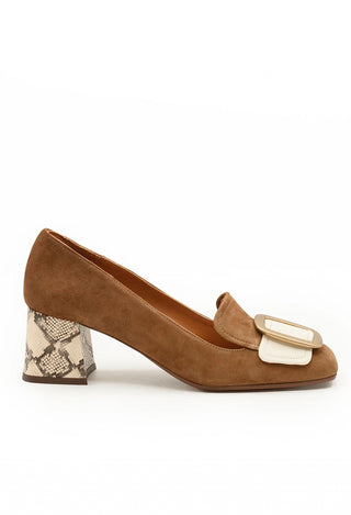 Slip on Kitten Heel with Buckle Detail