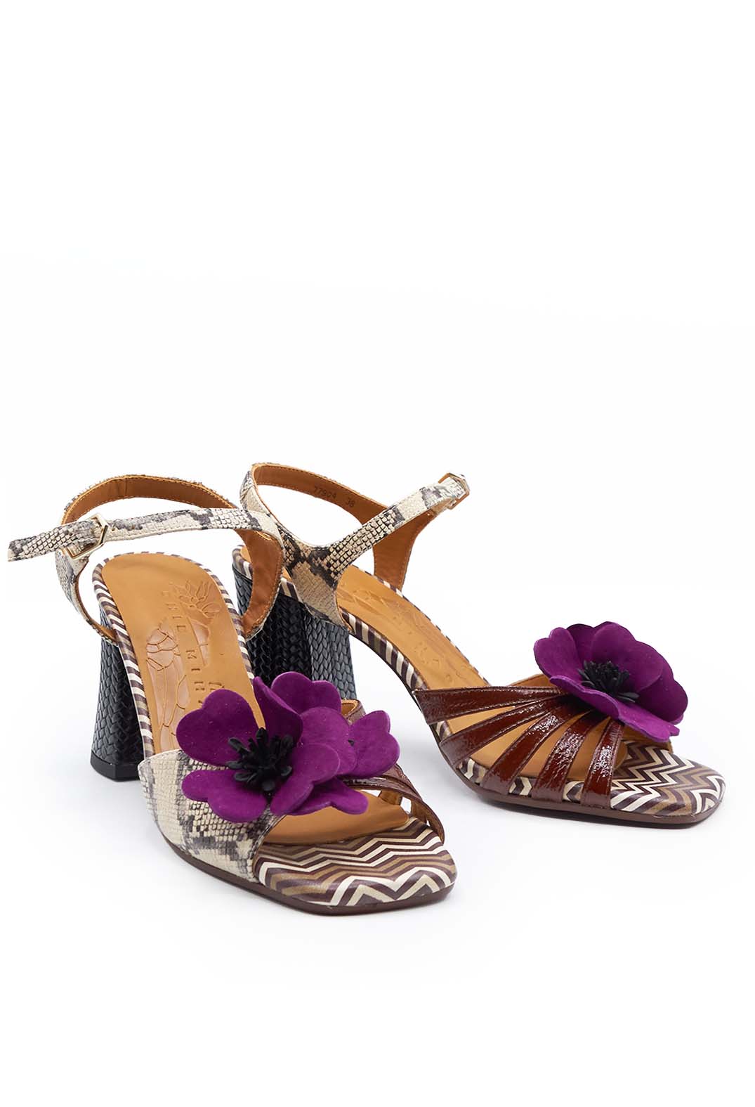 Heeled Sandal with Flower Detail