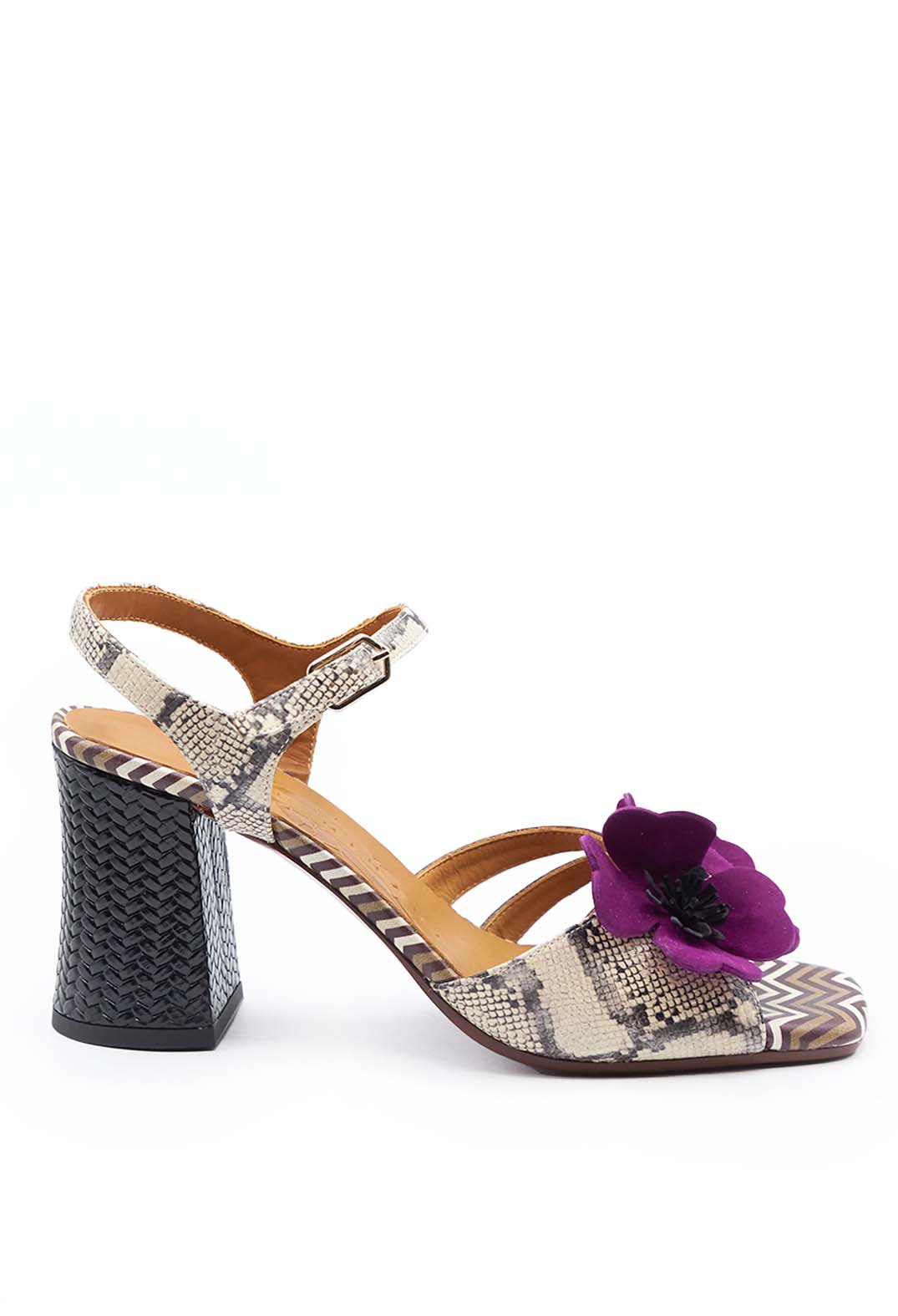Heeled Sandal with Flower Detail