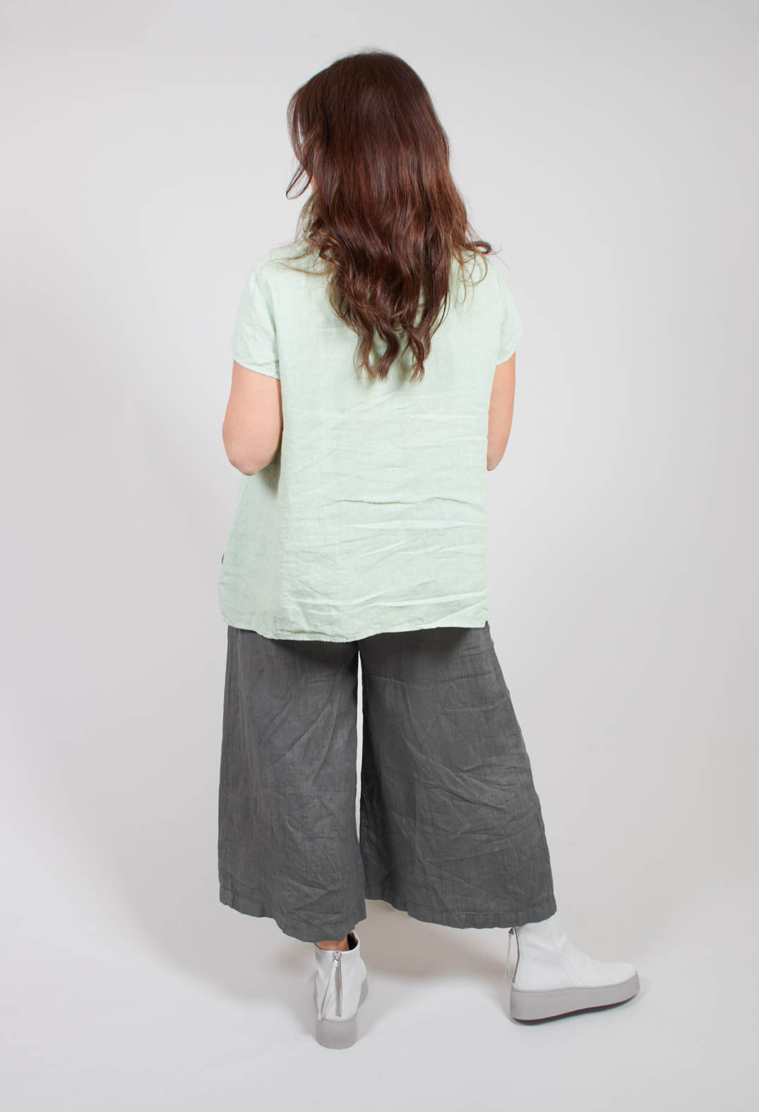 Cropped Wide Leg Trousers in Sage