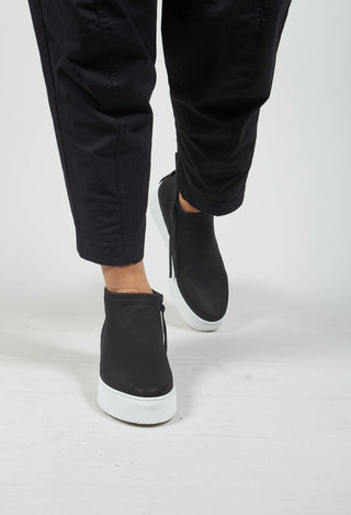 Zip Up Chunky Shoe in Black and White