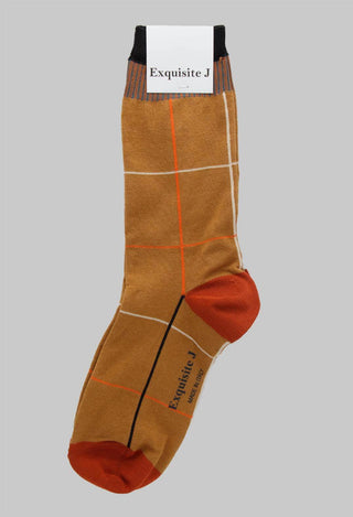 Check Design Socks in Bronze