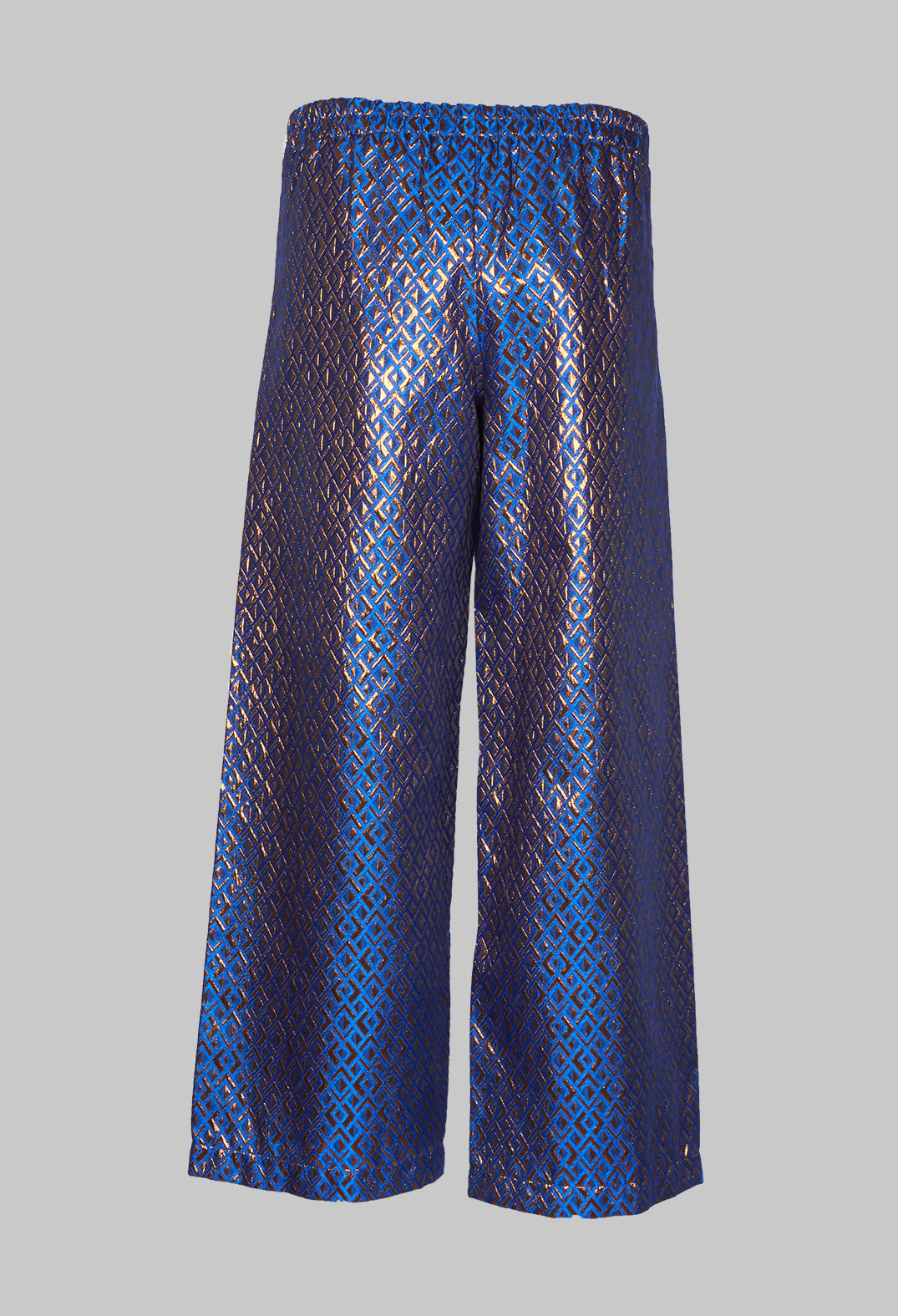 Printed Bojan Wide Leg Trousers in Sapphire