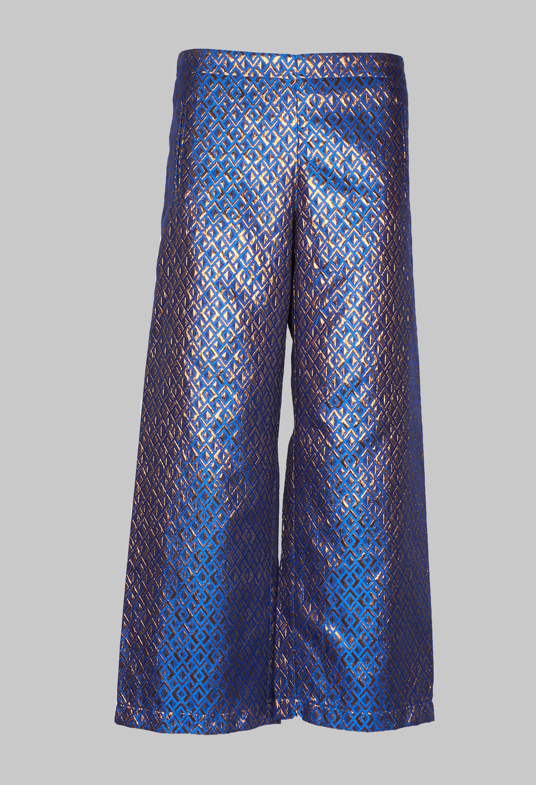 Printed Bojan Wide Leg Trousers in Sapphire