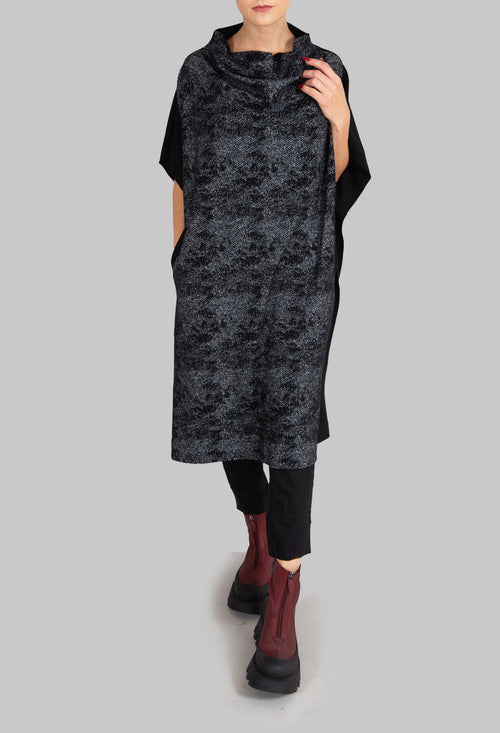 Batwing Dress with Cowl Neck in Black