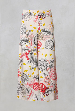 Printed Culottes in Naturale/Rosso/Nero