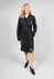 Oversized Belted Shirt Dress with Pattern in Black