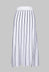 A Line Knitted Skirt in Grey and White Stripe