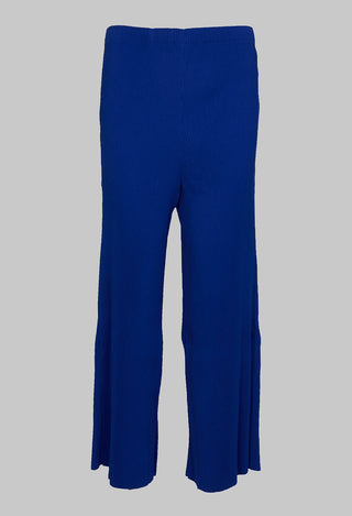 Ribbed Culotte Trousers in Royal Blue