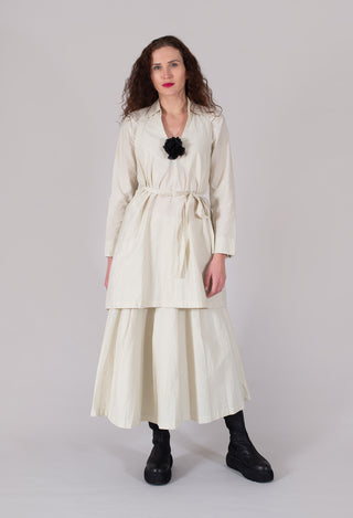 Pleated Nayati Skirt in White Clay