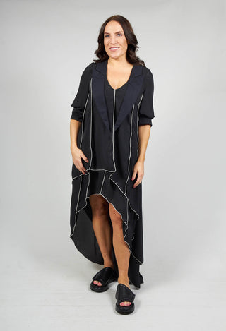 Asymmetric Layered Dress in Black