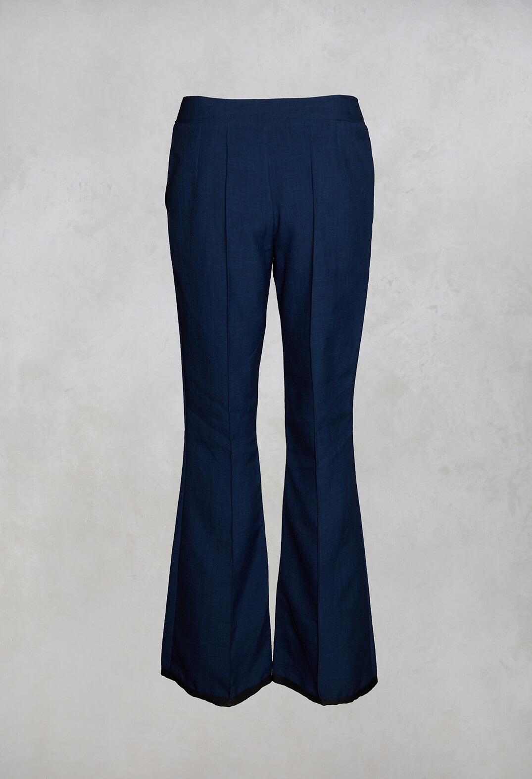 Long Wide Leg Trousers in Navy