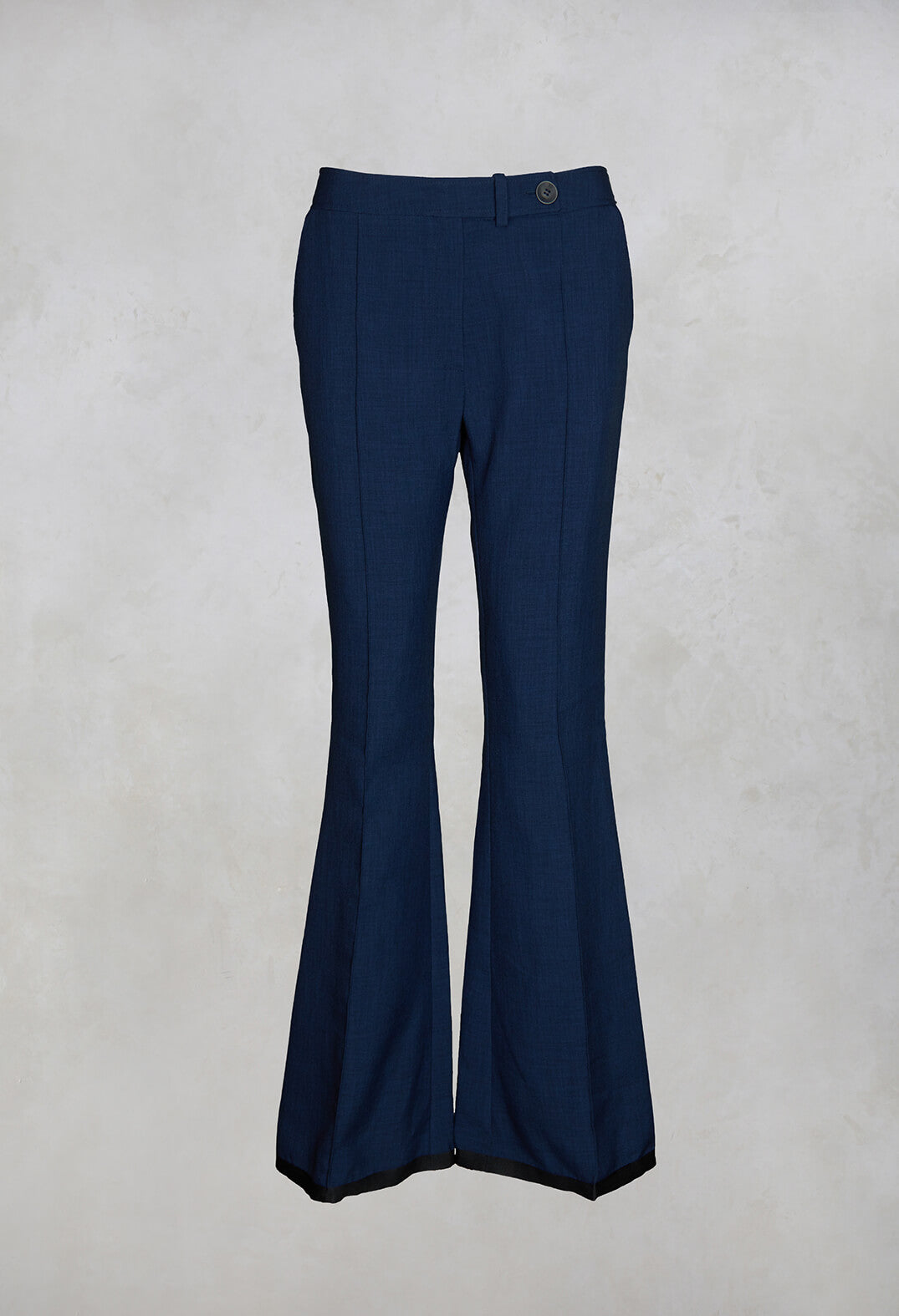 Long Wide Leg Trousers in Navy