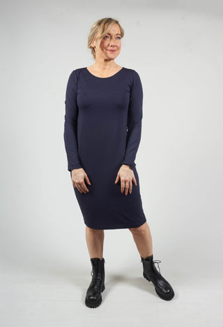 Long Sleeved Jersey Dress in Blue