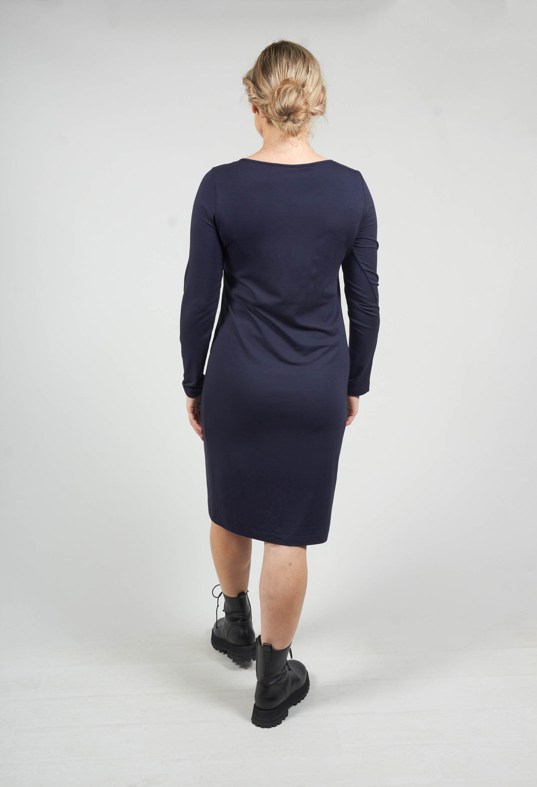 Long Sleeved Jersey Dress in Blue