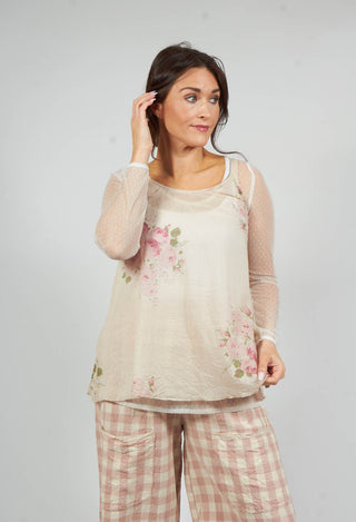Basic Top in Pink Floral Print