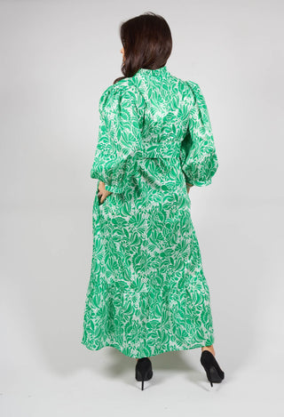 Bib Detailed Dress in Deuce Parakeet