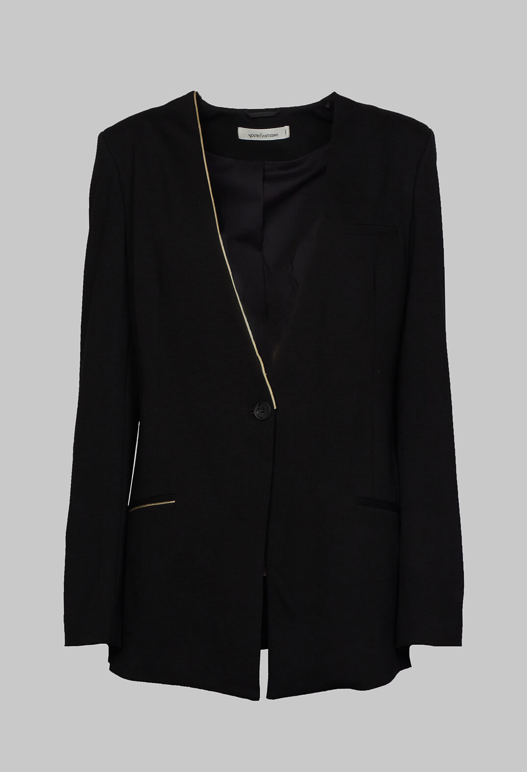 Black Blazer with Single Button Fastening