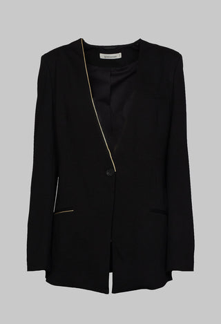 Black Blazer with Single Button Fastening