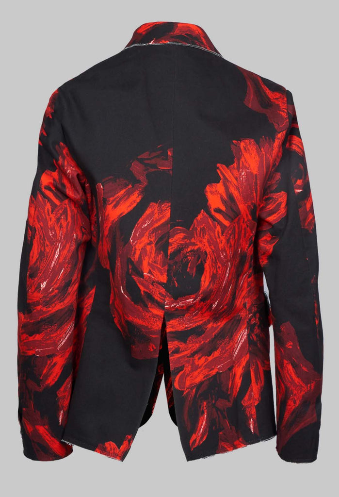 Bold Print Blazer in Black and Red