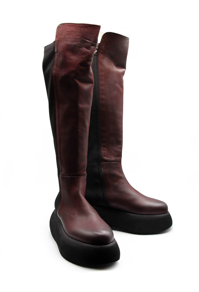Long Boots in Gasoline Lagrein