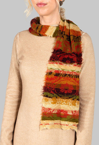 Botanical Striped Scarf in Orange