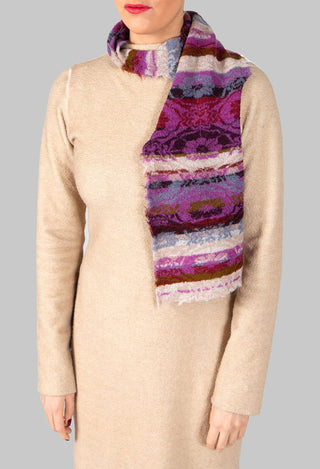 Botanical Striped Scarf in Purple