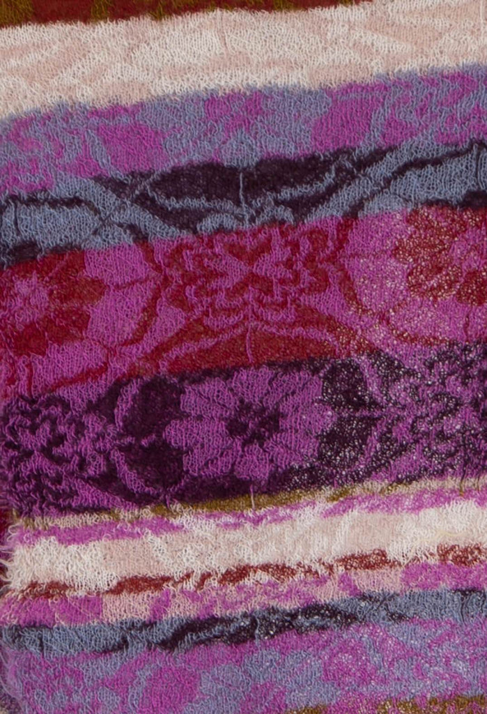 Botanical Striped Scarf in Purple