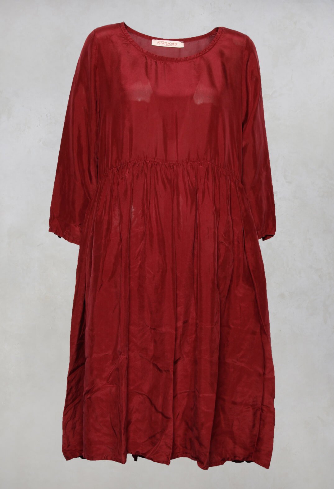 Braunicht Silk Dress in Marone Red