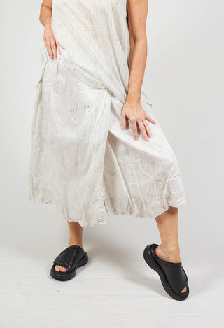 Bubble Hem Skirt with Pleat Detail in Landscape Pearl Stripe