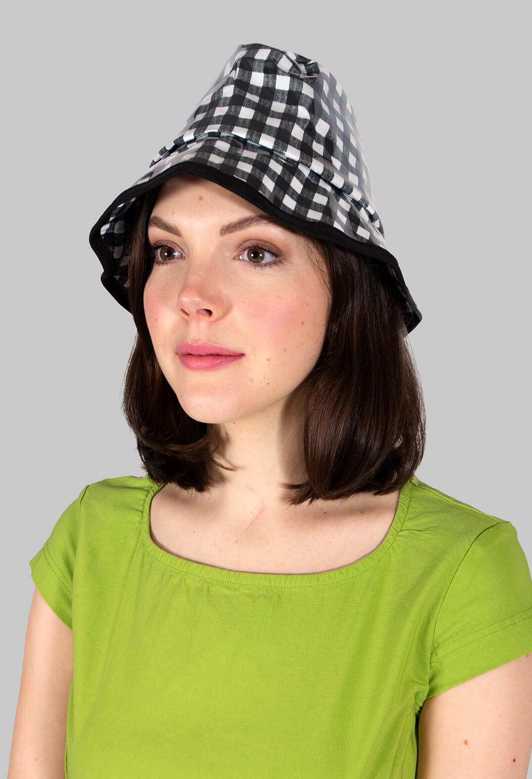 Bucket Hat in Black Check