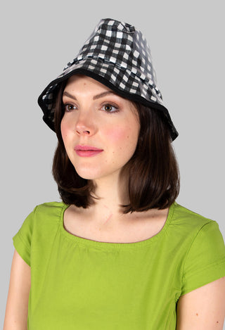 Bucket Hat in Black Check