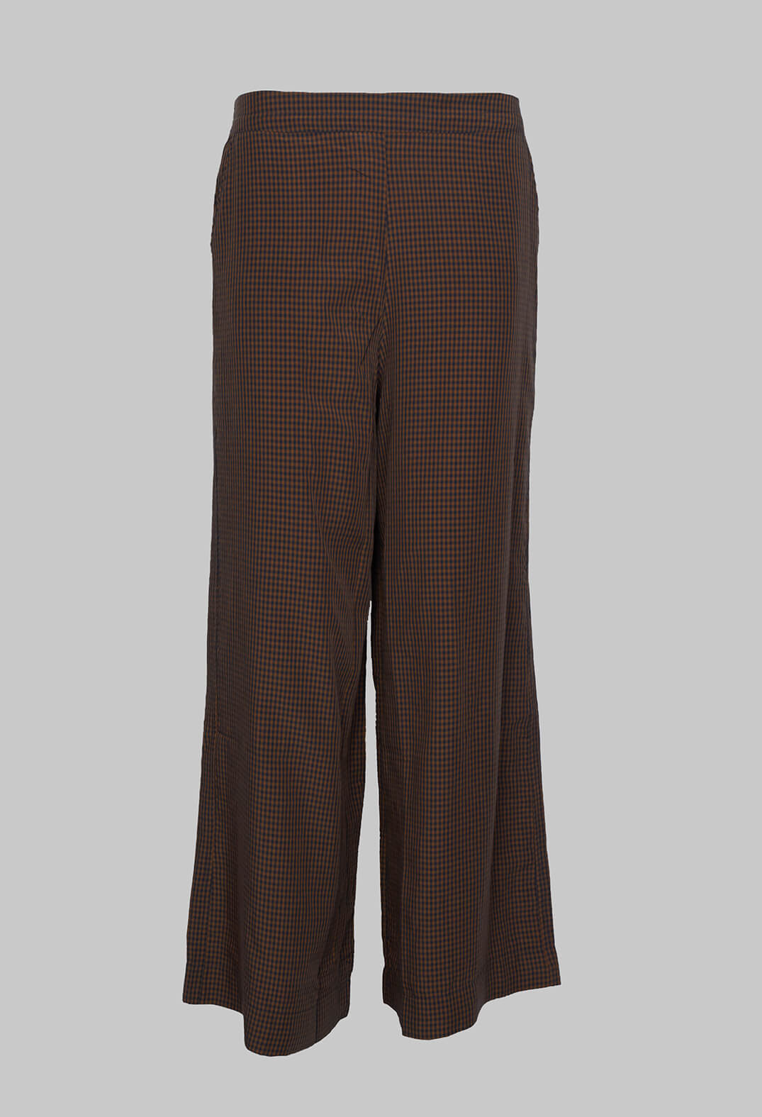 Bulbo T Check Trousers in Liquirizia