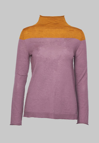 Sheer Wool Turtle Neck Knitwear in Amethyst