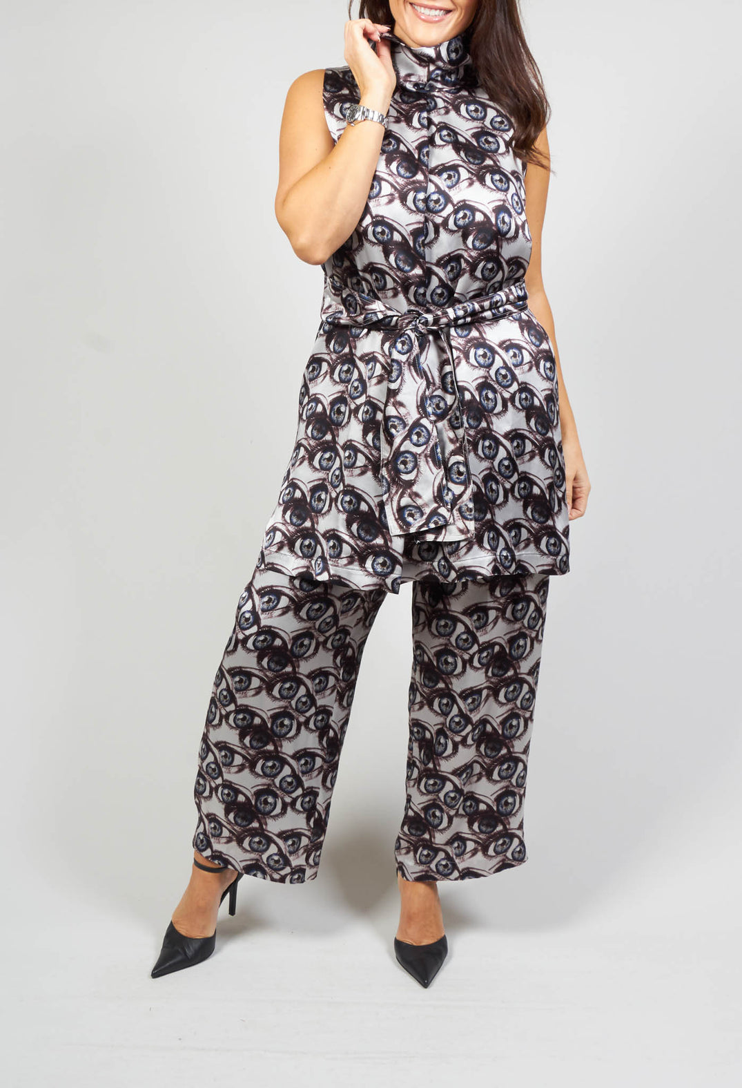 Melo Wide Ankle Grazer Trousers in Multicolor
