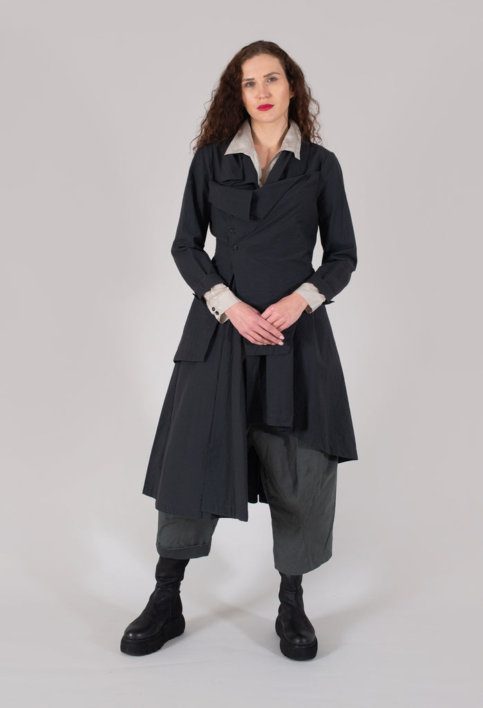 Dziban Drop Crotch Trousers in Carbon Green