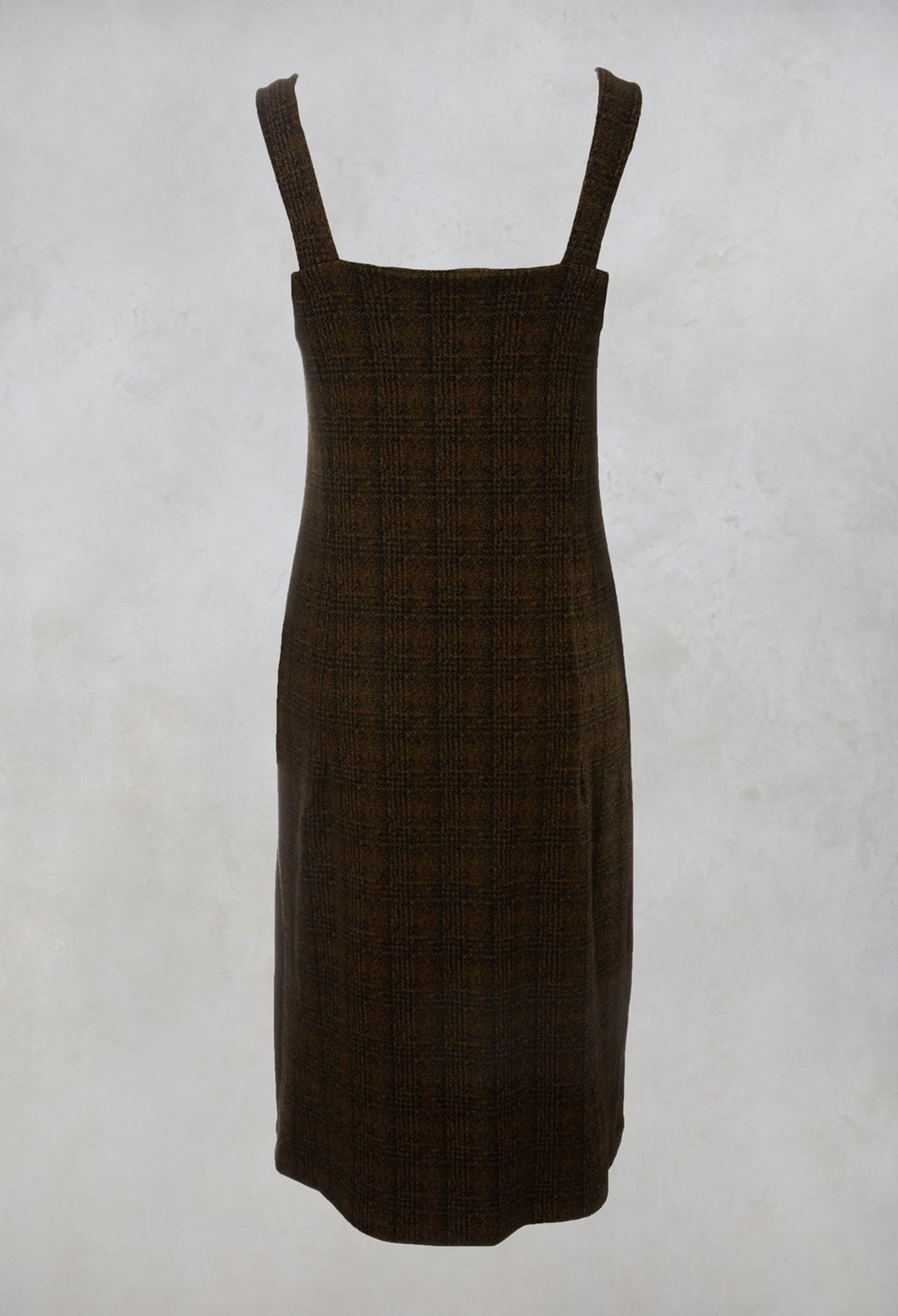 Checked Pinafore Dress in Gold